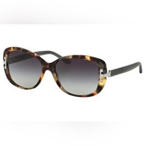 Tory Burch Rectangle Porchini Tortoise Shell/Milky Grey Sunglasses EUC